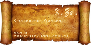 Krompecher Zsombor névjegykártya